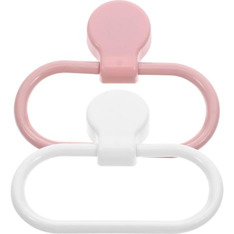 Porte-serviettes adhésif en 2 parties, sans perçage, pour salle de bain et cuisine, robuste, (1/5)
