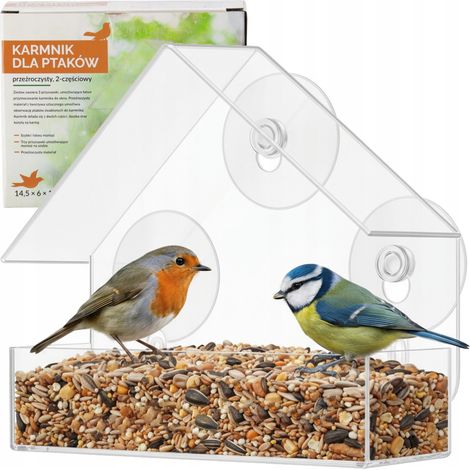 GARDENLINE VOGELFUTTERSTÜCK TRANSPARENT 2-TEILIG EDA 4380