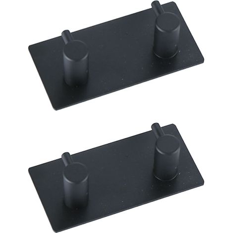 Lot de 2 crochets muraux adhésifs en acier inoxydable 304, patères sans perçage pour cuisine salle de bain porte (1/4)