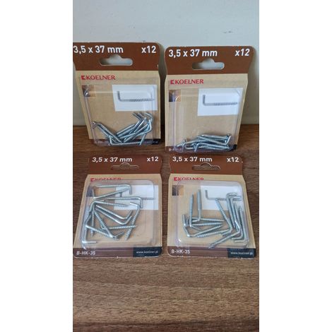 Crochet d'angle Koelner 3,5 x 40, lot de 12 (1/2)