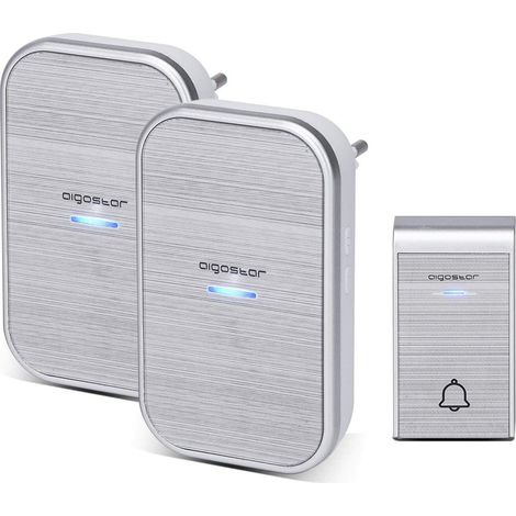 Aigostar Campanello Wireless Argento 36 Suonerie 150m IP44 2 Ricevitori E1 (1/5)