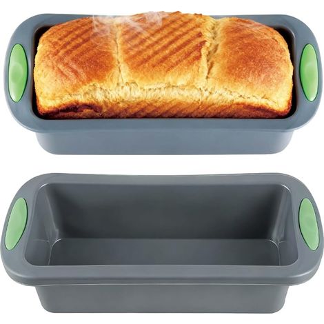 2 Pièces Moule à Cake Silicone, rectangulaire, antiadhésif, réutilisable, pour gâteaux, pain, lasagnes, brownies, etc. 28 x 12 x 6,5 cm