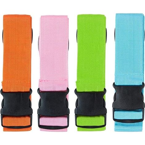 4-pack Resväskor Remmar, Justerbara Resväskor Packning Säkerhetsbälte Tillbehör Set for Resväska Bagage Portfölj - Blandade Färger