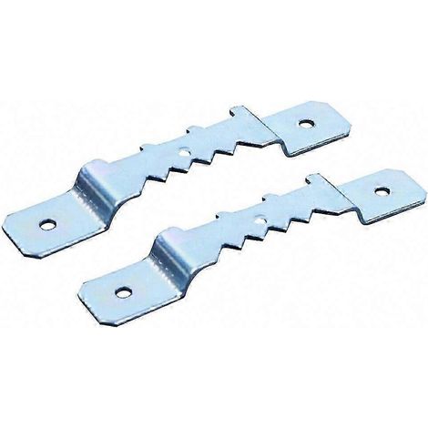 Lot de 10 crochets de suspension à double trou avec vis pour cadres et miroirs (argenté) (1/2)
