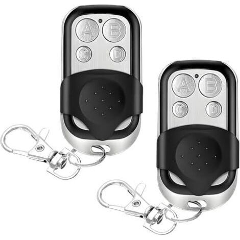 Télécommande de porte de garage, 2 pièces 433 MHz télécommande universelle clonage, télécommande pour porte de garage compatible