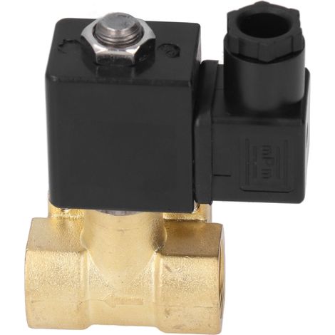Électrovanne laiton 3/8 pouce à commande pilote, 2/2 voies, normalement fermée, haute pression, 220V AC (1/5)