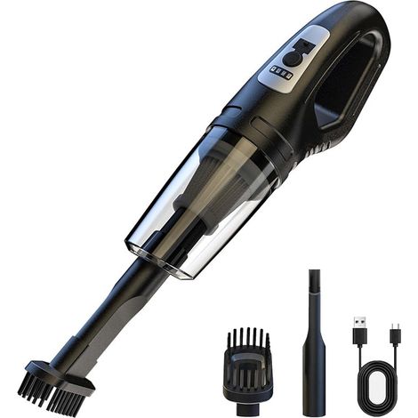 Handheld Vacuum Cleaner Cordless, Car Aspirateur, 2 in 1 Portable Vacuum Cleaner Mini Car Seat Cleaner Suction for Kitchen, Pet Hair, Office,Noir (1/5)