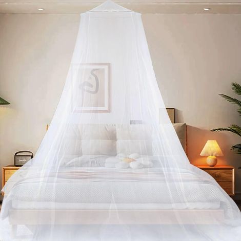 1 Moustiquaire De Lit 250x110x60 Cm En Polyester Blanc Pour Intérieur Et Extérieur