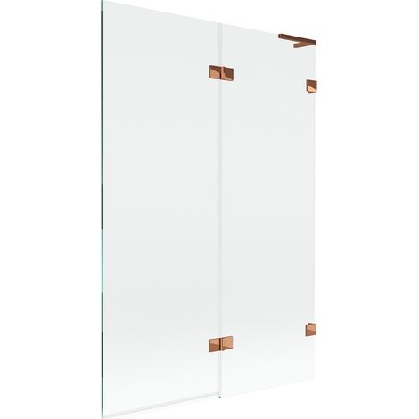 Mexen Lunar L mampara de baño de 2 paneles, derecha 120 x 150 cm, transparente, oro rosa - 897L-120-100-60-00-P (1/5)
