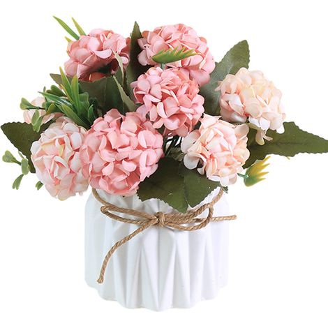Fleurs Artificielles - Marguerites en Plastique avec Pot en Céramique - Décoration Intérieure Maison Bureau Événement - Lot de 1 (1/5)