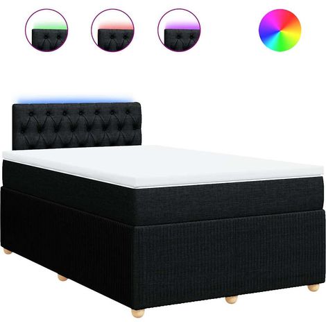 Maison Exclusive - Cama box spring con colchón tela negro 120x190 (1/5)