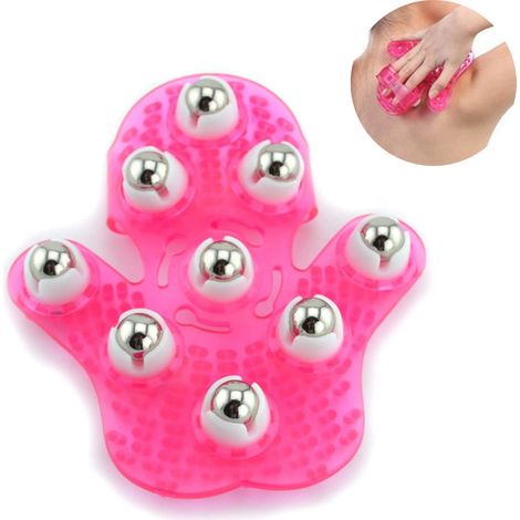 Gant De Massage Profond - 9 Boules Métalliques Rotatives 360° - Pour Cou, Dos, Jambes, Pieds Et Corps Entier - 1 Pièce (1/5)