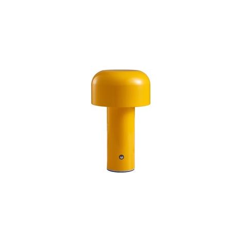 Pilzförmige Schreibtischlampe, Nachtlicht, tragbare Dekolampe, kabellos, berührungsempfindlich, USB-aufladbar, Nachttischlampe, Schreibtischlampe, 1 Stück (gelb) - Crezuo