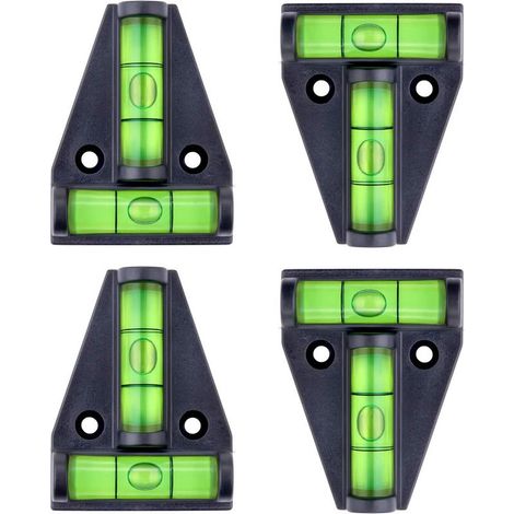 Kleine magnetische T-förmige Wasserwaage mit zwei Libellen. 4er-Set, für Wohnmobilzubehör, Stabilisatoren, Kameras oder andere Geräte zum Ausrichten. (1/5)