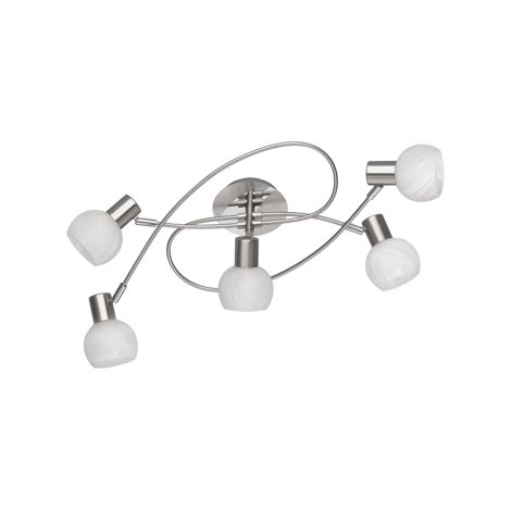 Plafoniera Soffitto Led Interno Girandola 5 Spots Luci Acciaio Antibes GD Trio (1/2)