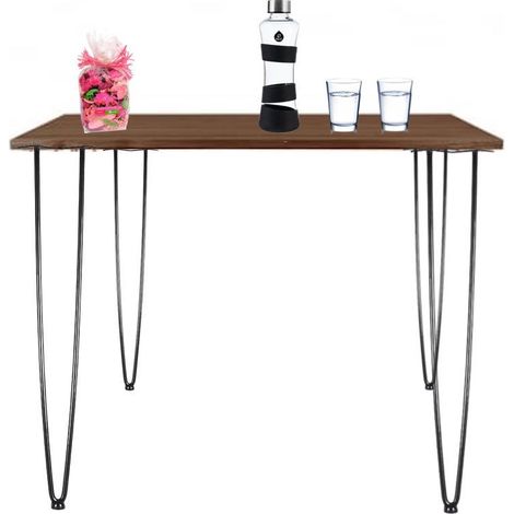 4 Pieds De Table Avec Protection, Noir, 86 cm, Design Loft, Industriel (1/5)