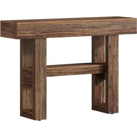 Tavolo consolle stile farmhouse in MDF marrone 105 x 30 x 80 cm (1/5)
