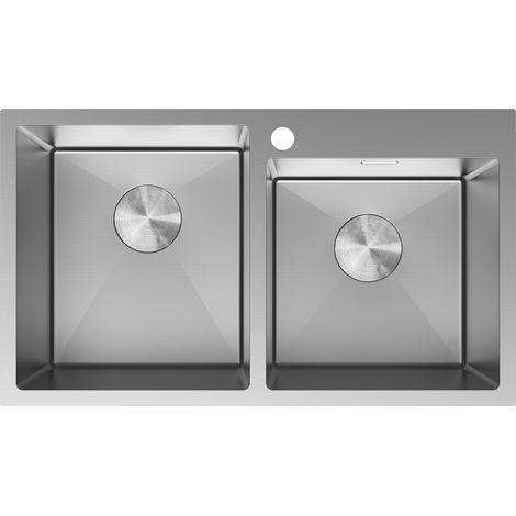 Mexen Xorin Edelstahlspüle 2-Becken 780 x 450 mm, inox - 6441782000-01