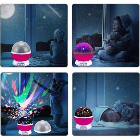 Projecteur de ciel étoilé LED avec veilleuse, rotation à 360°, bleu, pour chambre à coucher, chambre d'enfant. (1/2)