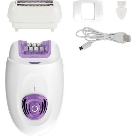 Elektrischer Damenrasierer – 2-in-1-Scherkopf und Trimmer (1/5)