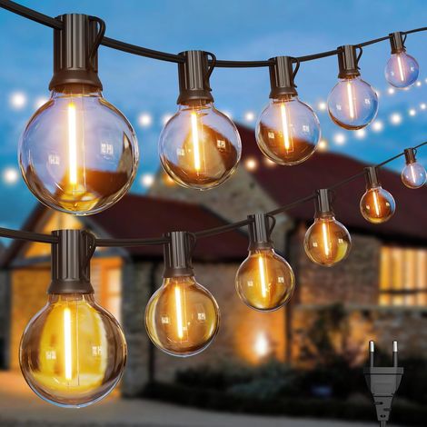 1 Guirlande Lumineuse 16,8M, Ampoules G40 LED, IP54 Imperméable, Dimmable, Jardin Terrasse Balcon (1/5)
