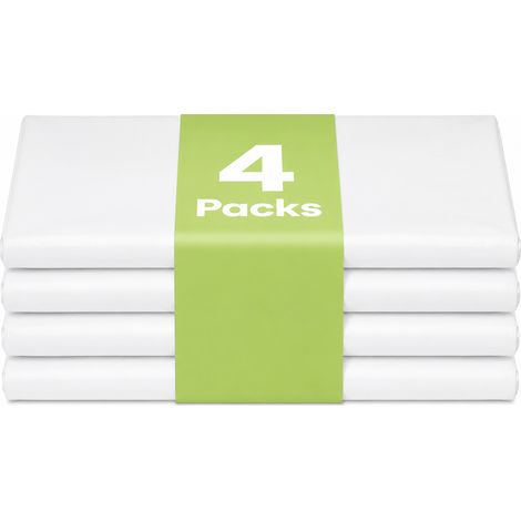 Nappe jetable blanche en plastique 137 x 274 cm, nappe rectangulaire pour table de fête, mariage et réception, lot de 4 (1/5)