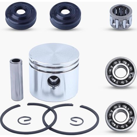 Kit de joint d'huile de palier de vilebrequin avec axe de piston de 41 mm compatible avec Partner 350 351 352 370 371 390 401 420 pour tronçonneuse, pièces de rechange pour moteur (1/5)