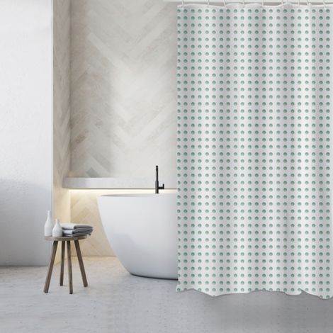 Cortina de Ducha de Poliéster CAMBERRA 180x200cm CALIDAD PREMIUM Gris y Blanco MSV (1/3)