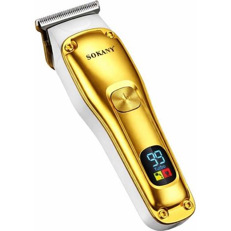 Tondeuse sans fil cheveux & barbe - SOKANY - Modèle SOKANY - Écran LED - Lame de précision - Blanc/Doré (1/5)