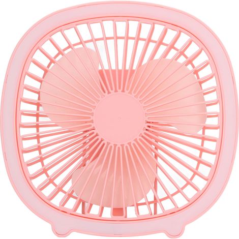 Ventilateur de bureau à puissance réglable, silencieux, rechargeable, mini ventilateur vertical portable suspendu avec lumière LED rose (1/5)