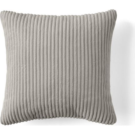 Pivoine - coussin - en velours côtelé - 35x35 cm - gris clair (1/4)