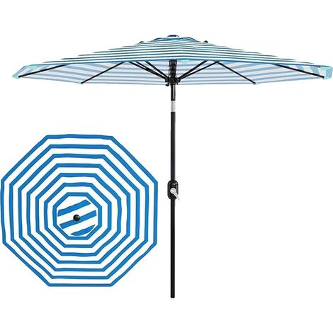 Ombrellone solare da giardino, diametro 2,7 m, telo in poliestere, 32 LED, protezione UV, manovella (1/5)