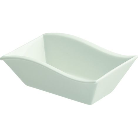 Mini-Bol rectangulaire en Porcelaine Blanc cassé