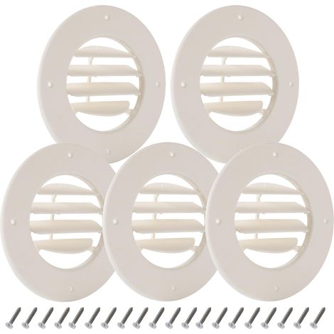 Lot de 5 grilles d'aération de plafond de 16,5 cm pour camping-car, remplacement pour grilles d'aération de climatisation, compatibles avec les conduits de 11,7 cm, lamelles orientables pour un flux d