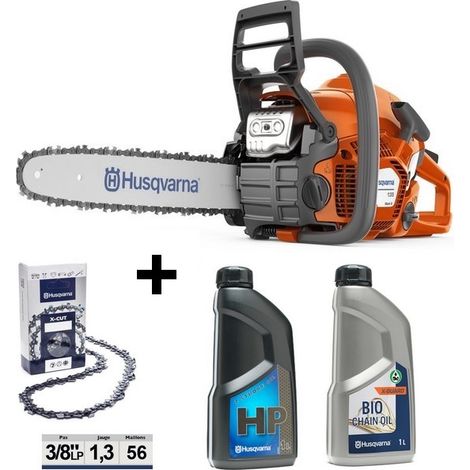 Husqvarna – Tronçonneuse thermique 40 cm – Cylindrée 38 cm3 – Puissance 1.6 kW – Technologie X-Torq pour faible consommation – Air injection pour performance durable