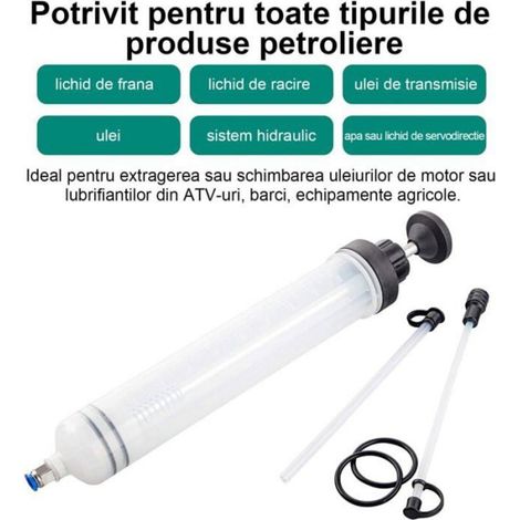 Pompe D Aspiration D Huile - Manuelle - 500 Ml - Tuyau Flexible Et Fixe - Pour Vidange Huile Moteur Et Lubrifiants - 1 Unite (1/4)