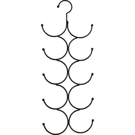 Porte-foulard, organisateur de garde-robe pour les accessoires, Portemanteau,cintre, corde d'anneau pliable à 10 cercles, chaussettes pour fentes,Bronze,20 52Cm (1/5)