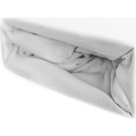 Jersey Spannbettlaken 100% Baumwolle 200-200x220 cm + 40 cm Rundumgummizug Weiß
