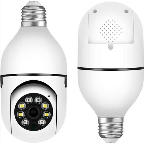 Caméra d'ampoule WiFi extérieure, caméra de sécurité intelligente 1080P, caméra d'ampoule sans fil à 360 degrés (1/5)