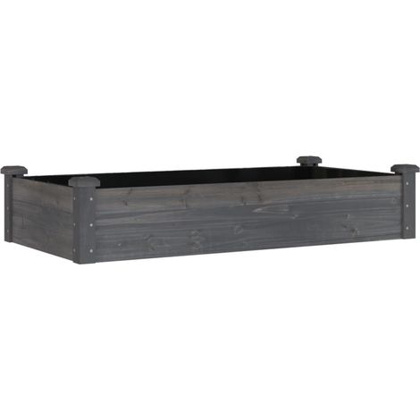 Vassoio per fioriera aiuola rialzata piante fiori terrazzo giardino rivestimento giardino 120 x 60 x 25 cm legno massello abete grigio 020039838
