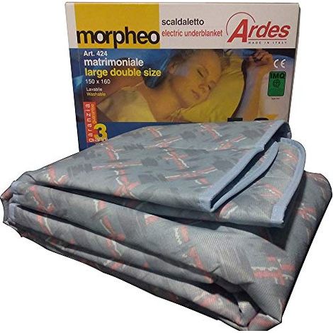 Ardes AR424 Morpheo Scaldaletto Matrimoniale in Tessuto con Riscaldamento Indipendente e Sistema di Sicurezza TPS colore Beige