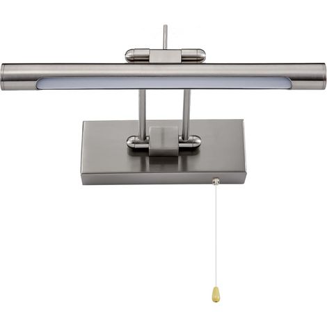 Applique Murale LED pour Salle de Bain avec Interrupteur à Tirette, Miroir Réglable IP44, 4000K 35cm/6w Blanc