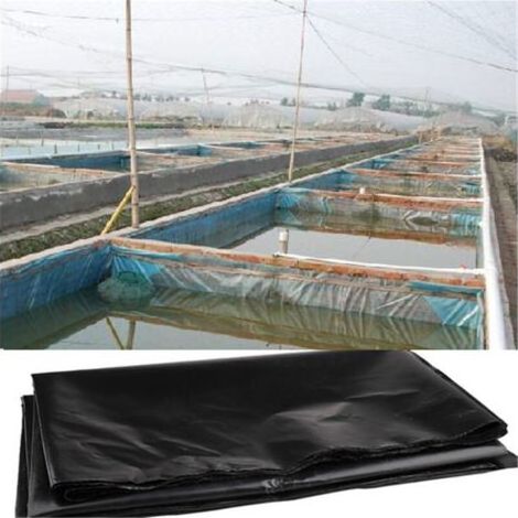 Bache de bassin en polyéthylène haute densité - 2 m x 3 m - Noir - Pour bassins à poissons, ruisseaux, fontaines et jardins aquatiques (1/4)