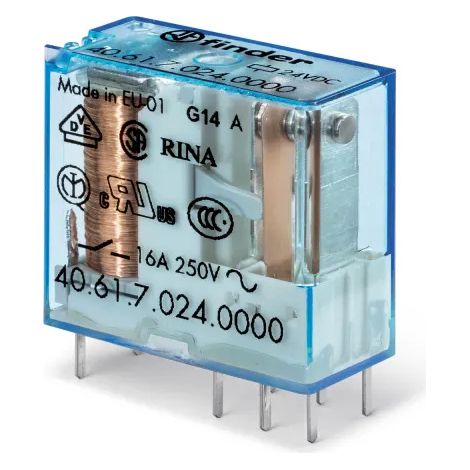 Relais Finder 40.61.6 16 A 12 V AC/DC Leiterplatte