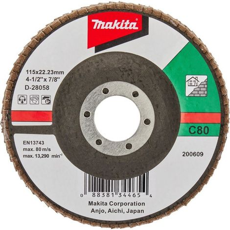 MAKITA D-28058 Siliziumkarbid-Fächerscheibe 115mm G80 (1/2)