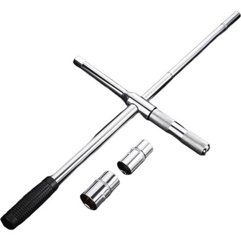 Jeu de clés cruciformes pour pneus avec poignée télescopique étendue, clé à douille robuste en chrome vanadium 4 voies l'entretien des voiture et moto, (B) - B (1/5)