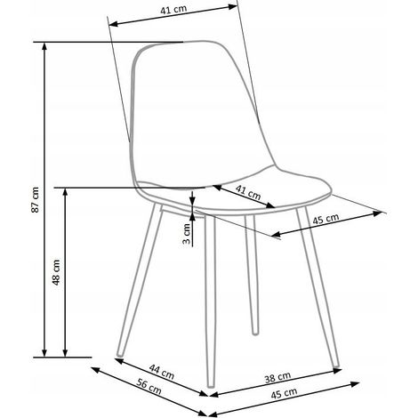 Chaise capitonnée en velours noir W160 – Dossier ergonomique – Pieds en métal noir – Hauteur d'assise 48 cm – Charge maximale 100 kg (1/5)
