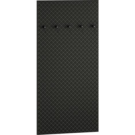 Garderobenpaneel 70 cm, Kunstleder schwarz, NASSAU-131, B/H/T ca. 70/145/3 cm (1/4)
