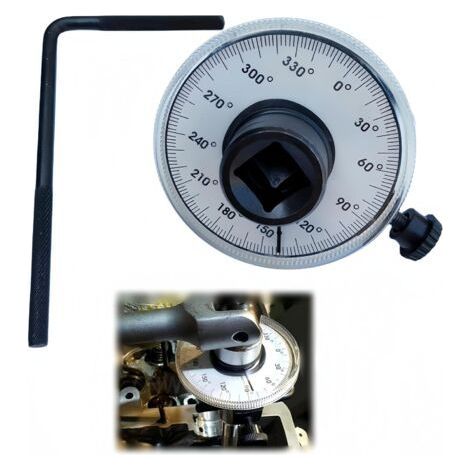 Rapporteur d'angle de rotation de voiture - Appareil de mesure du couple à 360 ° - Clé de torsion avec bras réglable - Appareil de mesure du couple d'angle (1/4)