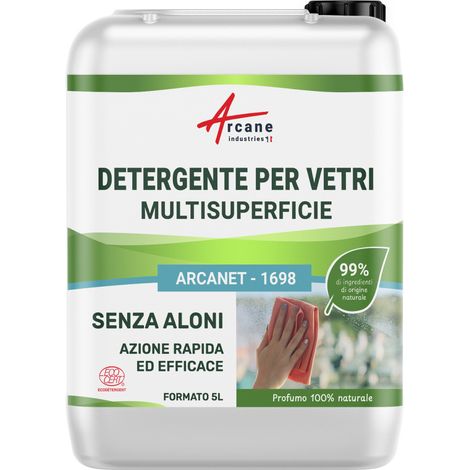 Detergente naturale per vetri: Arcanet - 1698 - Certificato ECOCERT - 5 L - ARCANE INDUSTRIES (1/5)